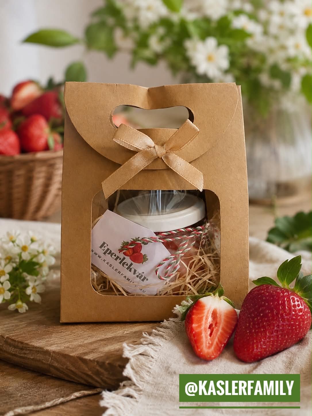 Kicsi üveg, nagy öröm! Ez a 130 ml-es kézműves mini lekvár nemcsak finom, hanem kedves figyelmesség is, amely mosolyt csal az ajándékozott arcára. Tökéletes választás köszönőajándéknak, vendégajándéknak vagy egy apró meglepetésként a mindennapok édesebbé tételéhez. Gondosan válogatott alapanyagokból készült, hogy minden kanálban ott legyen a gyümölcs valódi íze. Egy kis üvegnyi szeretet, amely megmutatja, hogy a legszebb gesztusok gyakran a legkisebbek. Ajándékozz egy cseppnyi boldogságot!